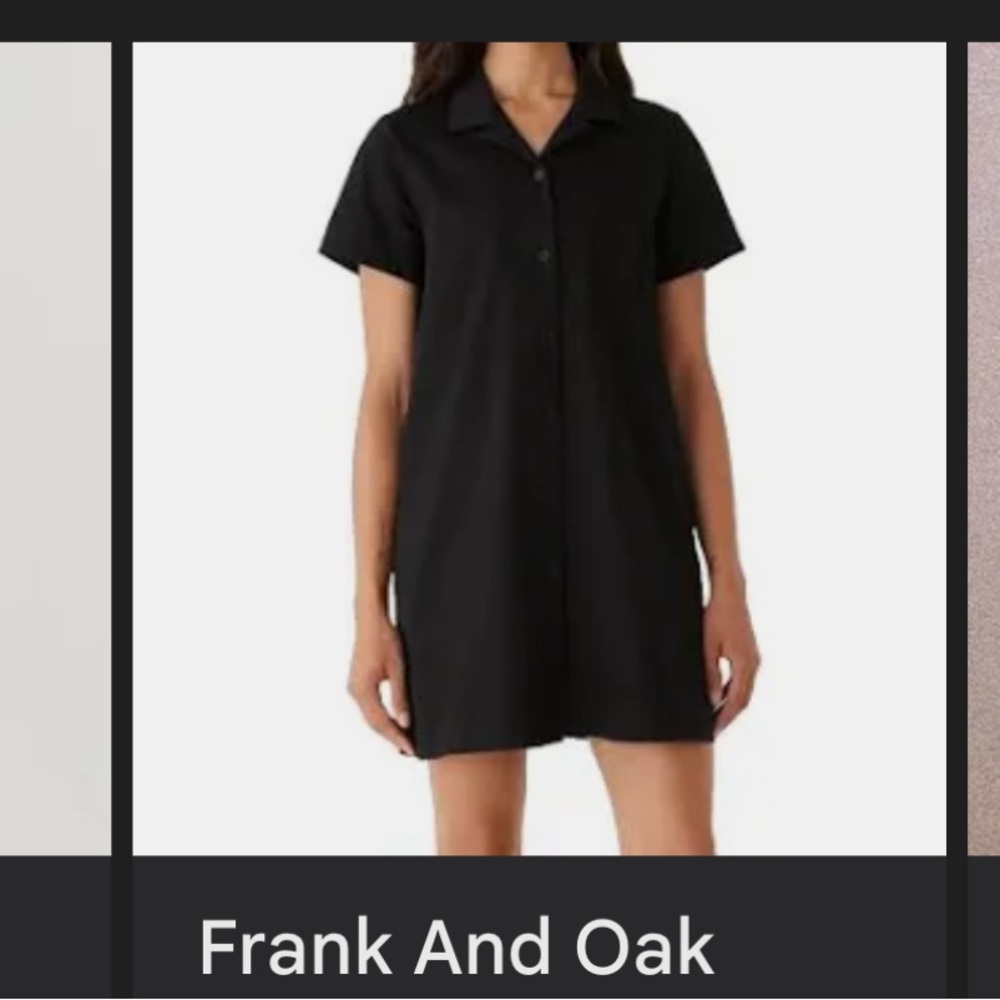 Frank and Oak Black Button-Up Shirt Dress